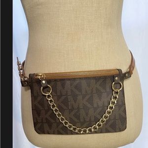 Michael Kors monogrammed belt bag size small